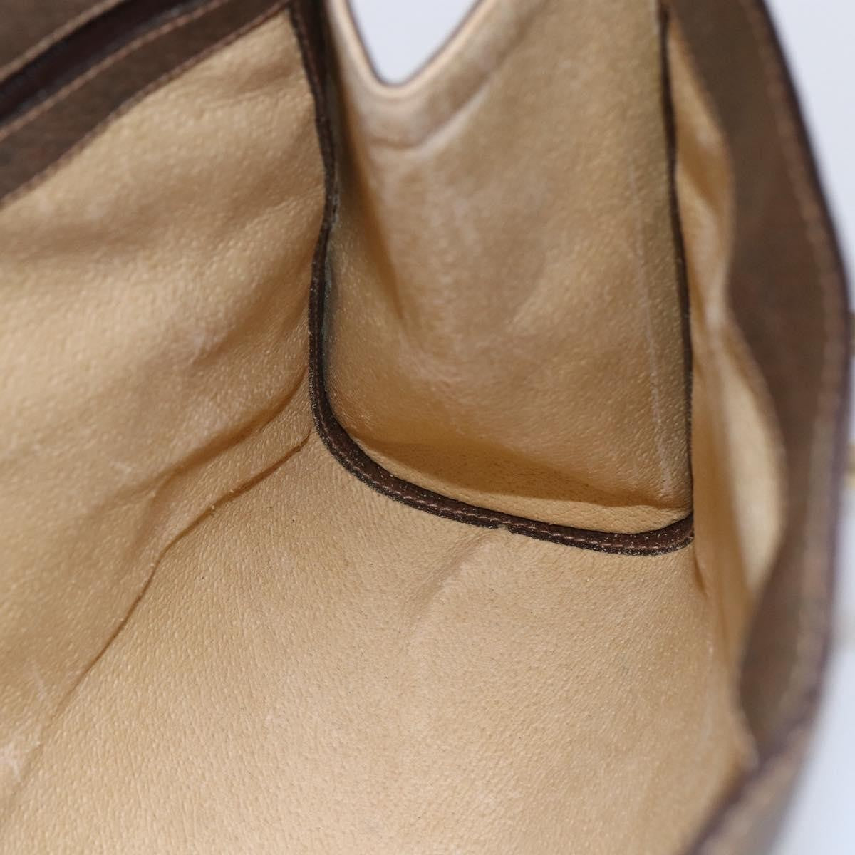 Gucci GUCCI GG Supreme Hand Bag PVC Beige Gold Authentic 150024