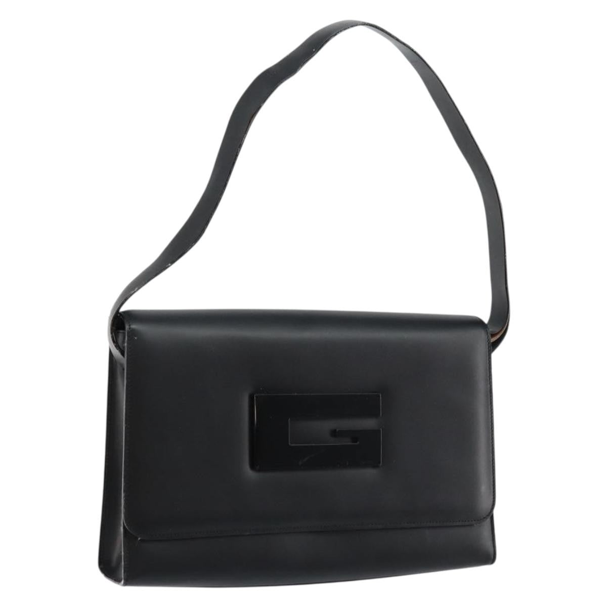 Gucci GUCCI Shoulder Bag Leather Black Silver 001 3064 Authentic 146004