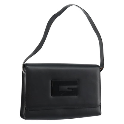 Gucci GUCCI Shoulder Bag Leather Black Silver 001 3064 Authentic 146004