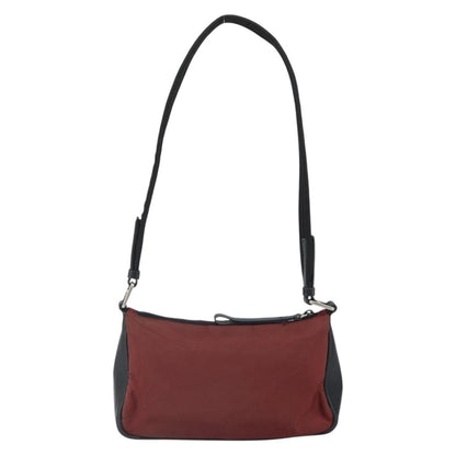 Prada PRADA Shoulder Bag Nylon Red Silver Authentic ep12904