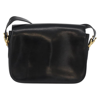Celine CELINE Horse Carriage Shoulder Bag Leather Black Gold Authentic bs33584