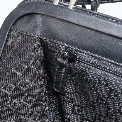 Gucci GUCCI Hand Bag Canvas Silver Black Authentic 175720