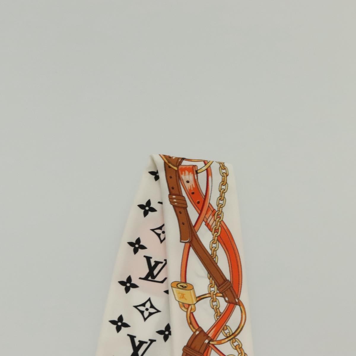 Louis Vuitton LOUIS VUITTON Flower And Straps Bando BB Scarf Silk White M90658 LV Authentic 136325M Bag