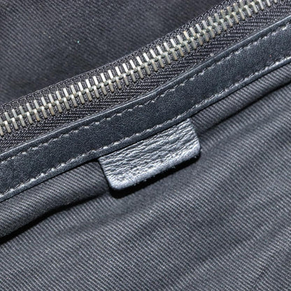 Celine CELINE Macadam Canvas Boogie Hand Bag Dark Brown Black Silver Authentic ti3458