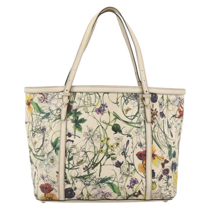 Gucci GUCCI Tote Bag PVC Ivory Gold 309613 Authentic ka3786