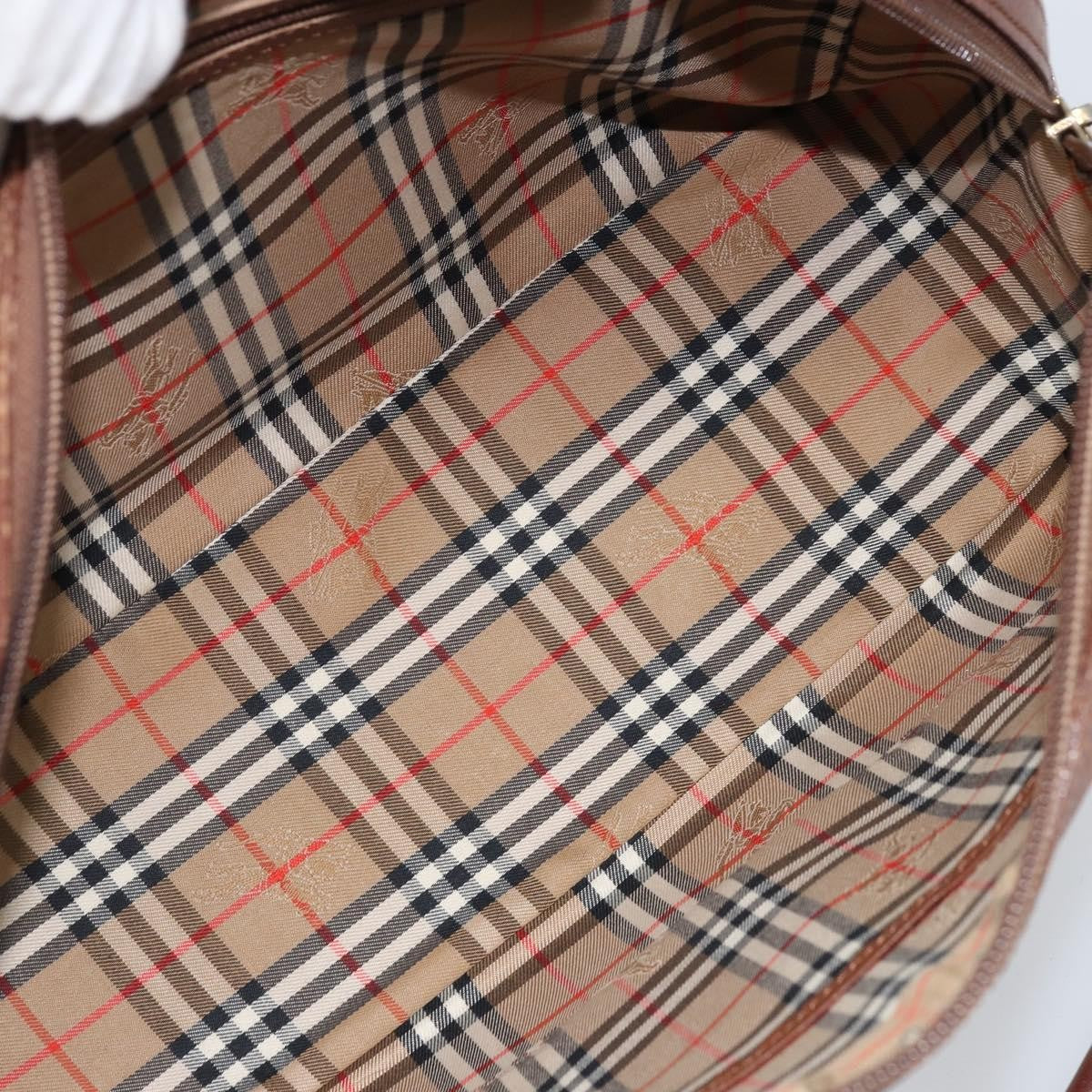 Burberrys Burberrys Hand Bag Leather Brown Gold Authentic ka3026
