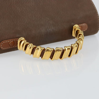 Loewe LOEWE Velazquez Hand Bag Suede Leather Brown Gold Authentic ep11077