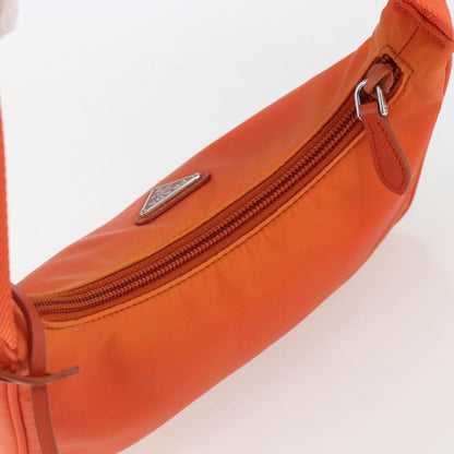 Prada PRADA Accessory Pouch Nylon Orange Silver Authentic 158663V Bag