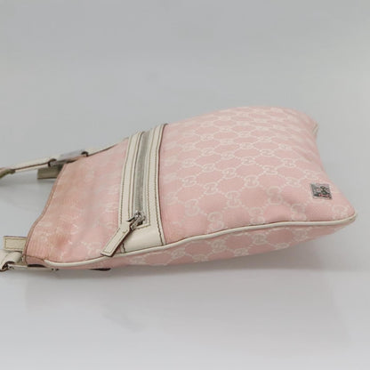 Gucci GUCCI GG Canvas Sherry Line Tote Bag Pink Silver 145809 Authentic 141943
