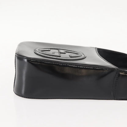 Gucci GUCCI Shoulder Bag Enamel Black Silver Authentic fm4926