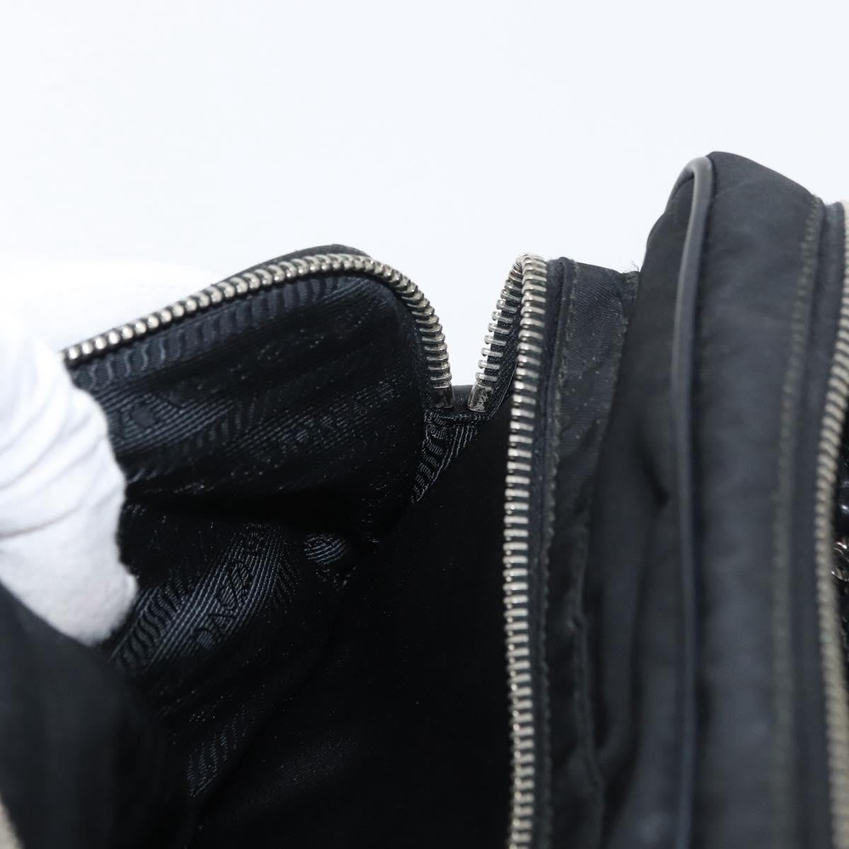 Prada PRADA Shoulder Bag Nylon Black Silver Authentic 175723