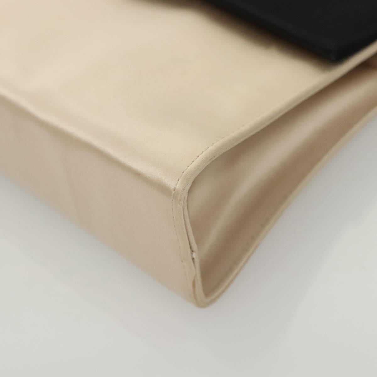 Salvatore Ferragamo Salvatore Ferragamo Vala Hand Bag Satin Beige Gold Authentic BA2675