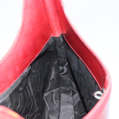 Salvatore Ferragamo Salvatore Ferragamo Gancini Shoulder Bag Patent leather Red Silver Authentic 160692