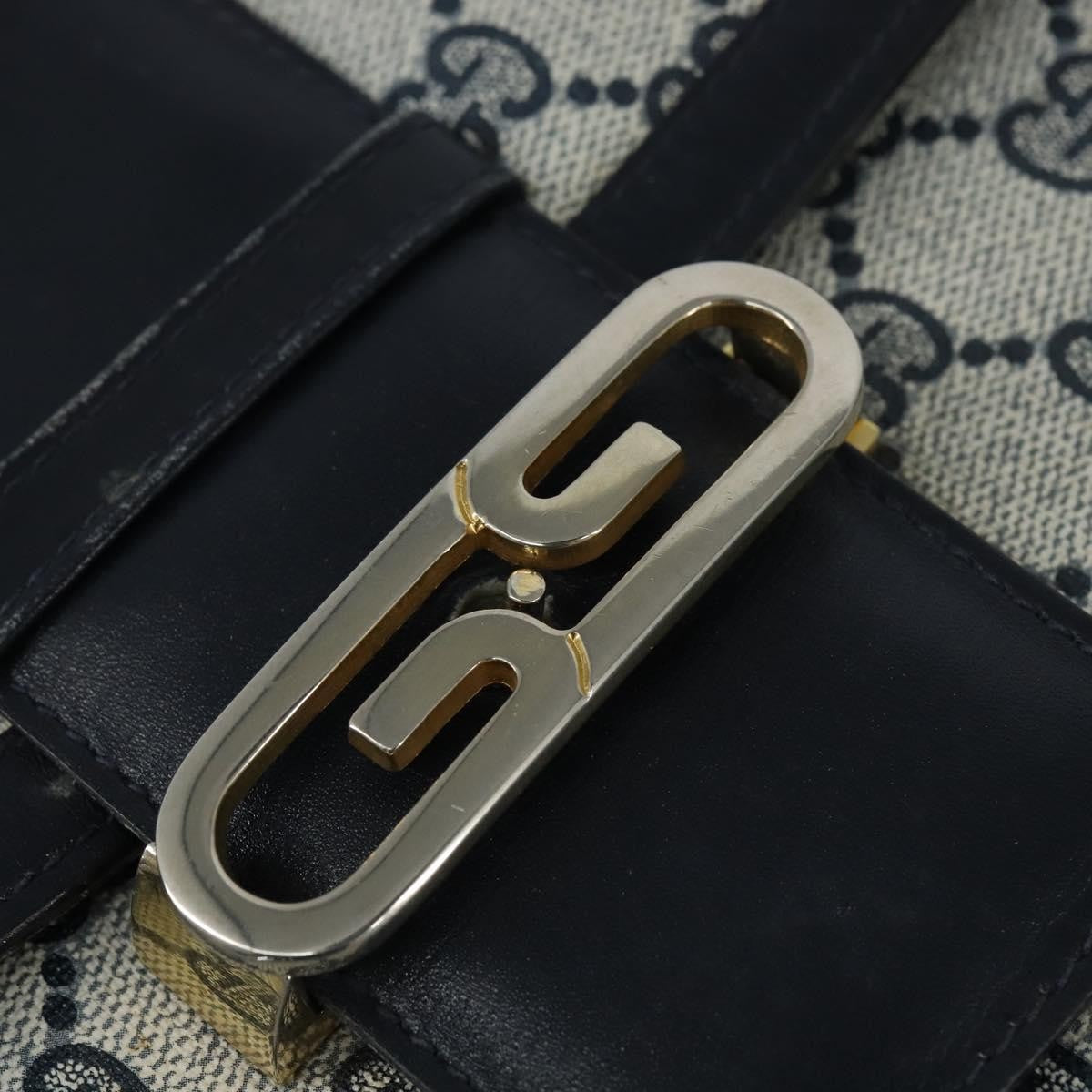 Gucci GUCCI GG Supreme Shoulder Bag PVC Navy Gold Authentic 150027