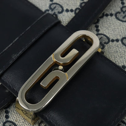Gucci GUCCI GG Supreme Shoulder Bag PVC Navy Gold Authentic 150027