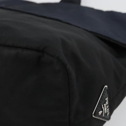 Prada PRADA Hand Bag Nylon Black Silver Authentic 175740