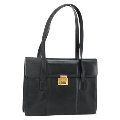 Gucci GUCCI Tote Bag Leather Black Gold Authentic 176030