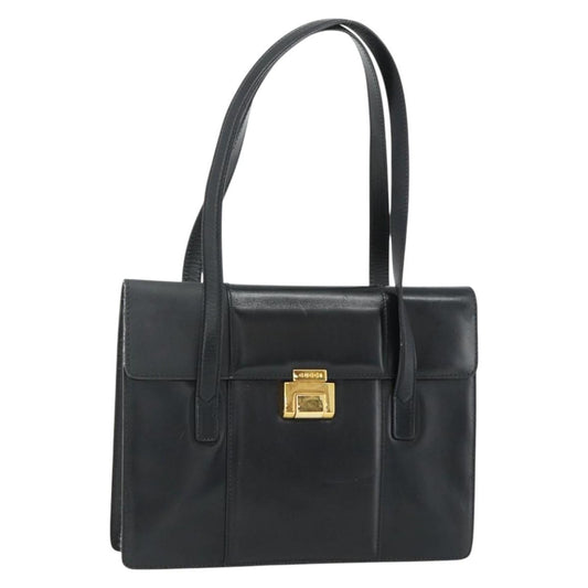 Gucci GUCCI Tote Bag Leather Black Gold Authentic 176030