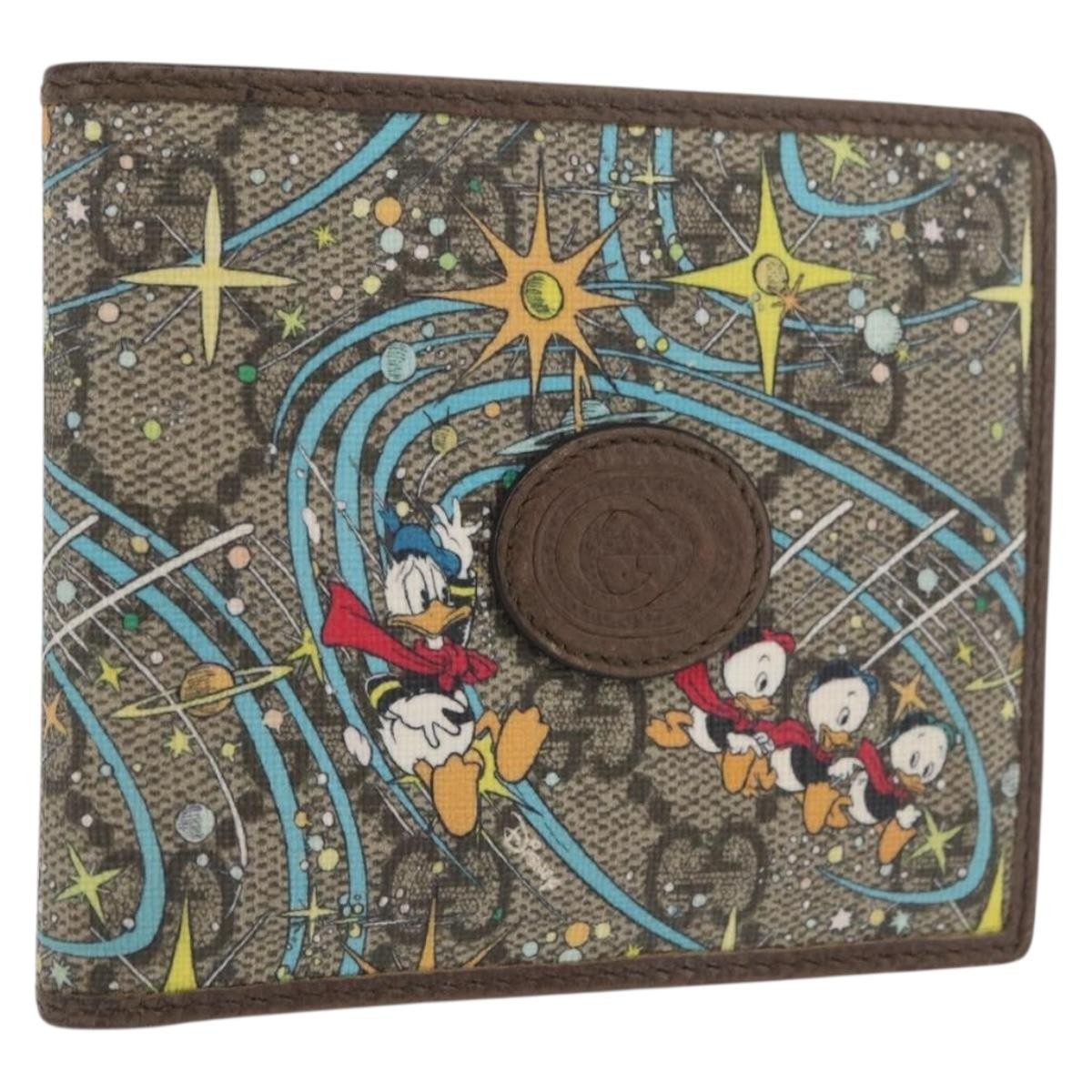Gucci GUCCI Disney Collaboration Donald GG Supreme Wallet PVC 647937 Authentic YKZ1064M Bag