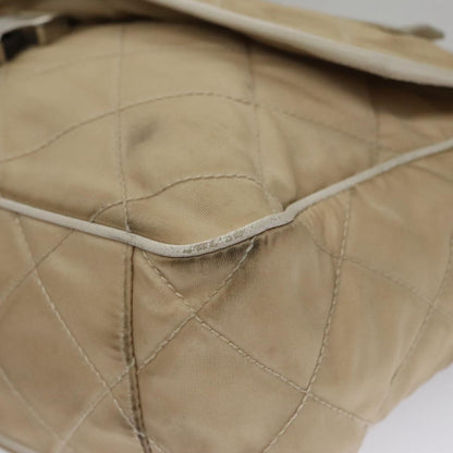 Prada PRADA Shoulder Bag Nylon Beige Silver Authentic 103773