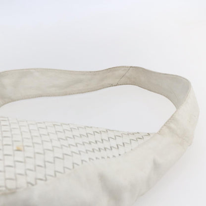 BOTTEGAVENETA BOTTEGAVENETA BOTTEGA VENETA INTRECCIATO Shoulder Bag Leather White Silver Authentic bs30958