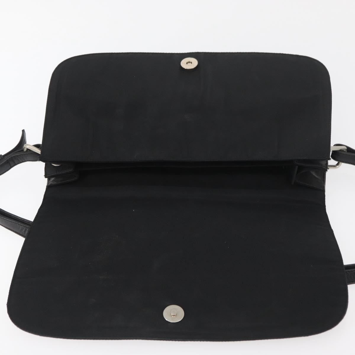 Prada PRADA Shoulder Bag Nylon Black Silver Authentic YKZ1095A