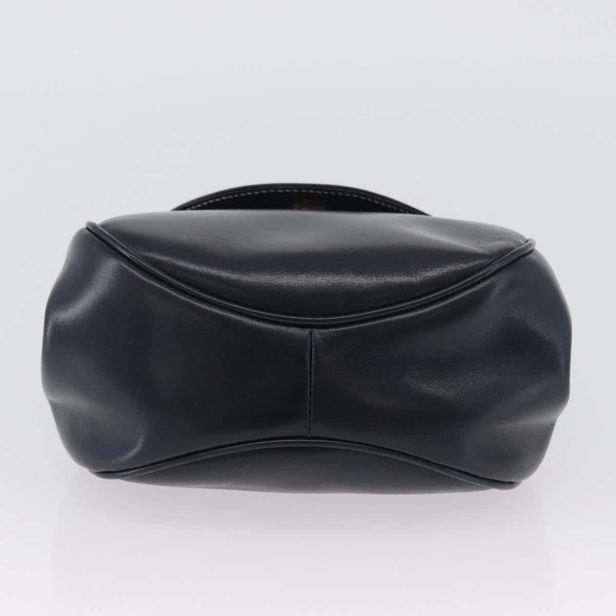 Loewe LOEWE Hand Bag Leather Navy Gold Authentic BA11340