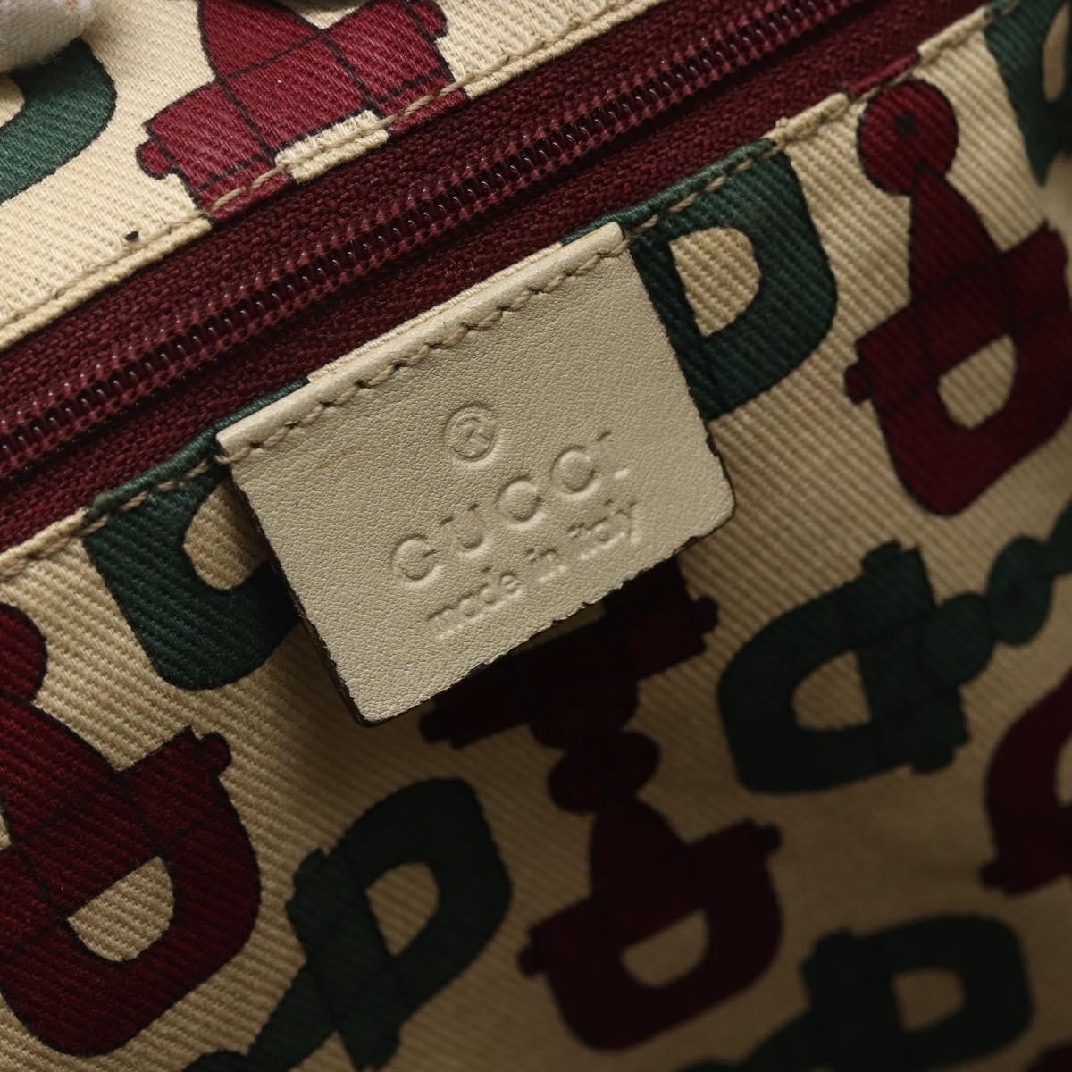 Gucci GUCCI Guccissima GG Canvas Sukey Hand Bag Leather White Gold 211944 Authentic yk20007