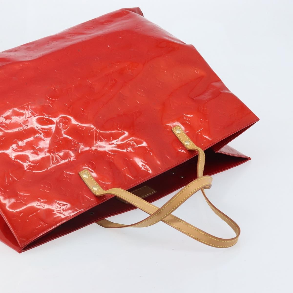 Louis Vuitton LOUIS VUITTON Monogram Vernis Reade GM Tote Bag Red M91084 LV Authentic AMZ416