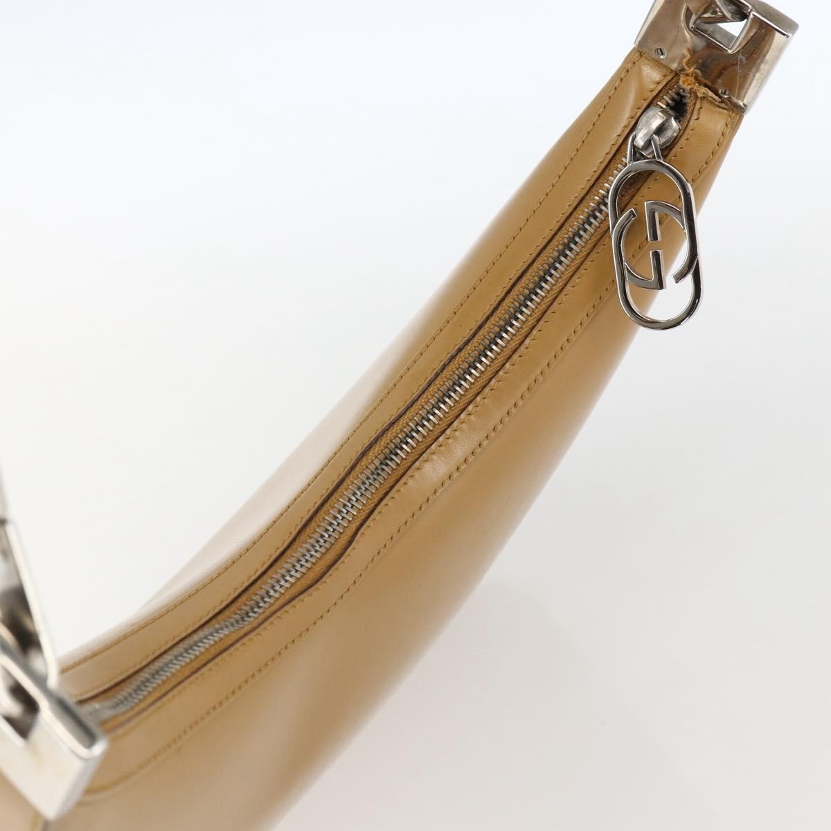 Gucci GUCCI Shoulder Bag Leather Brown Silver 001 3812 Authentic BA10652