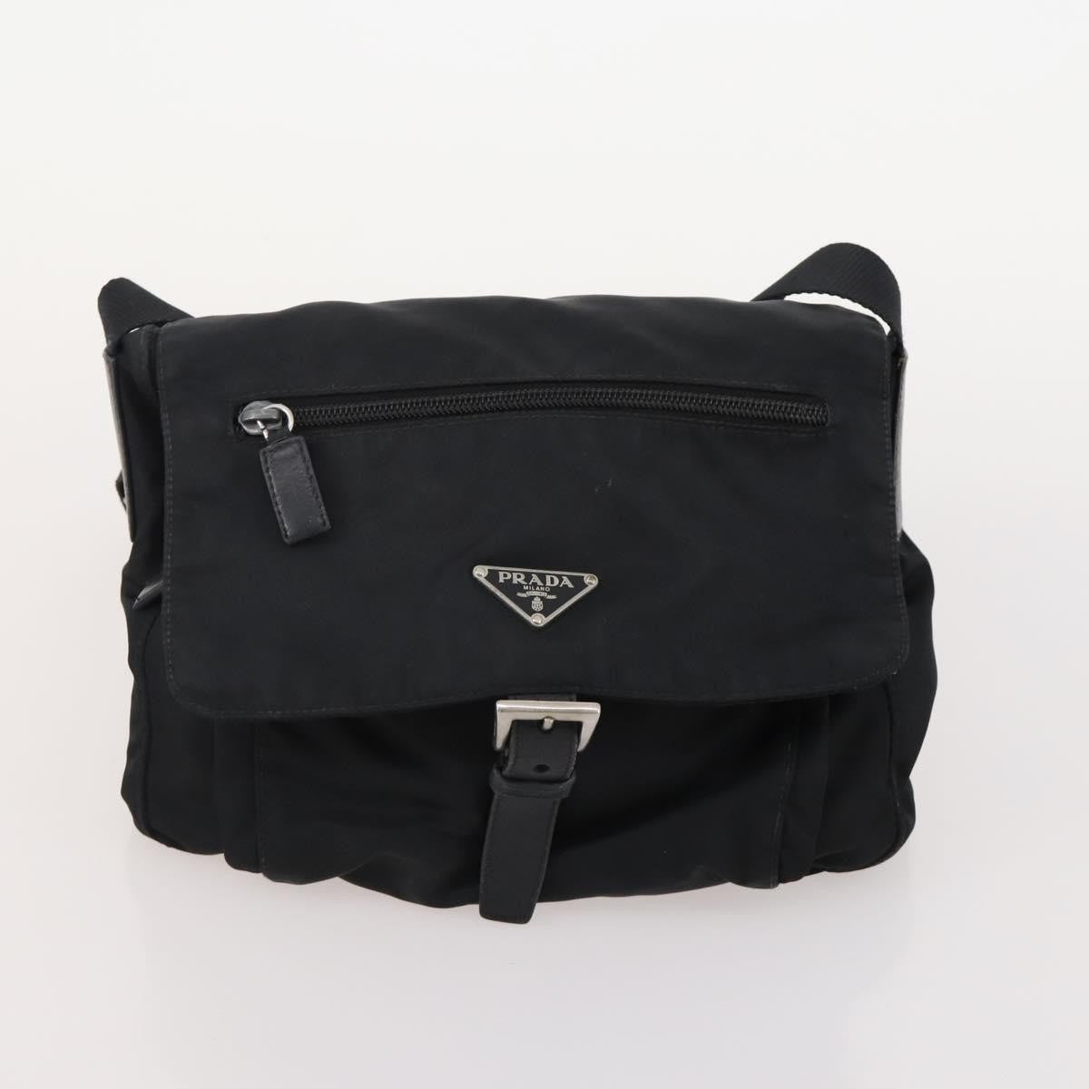 Prada PRADA Hand Bag Nylon 4 Set Black Silver Green Authentic 178840