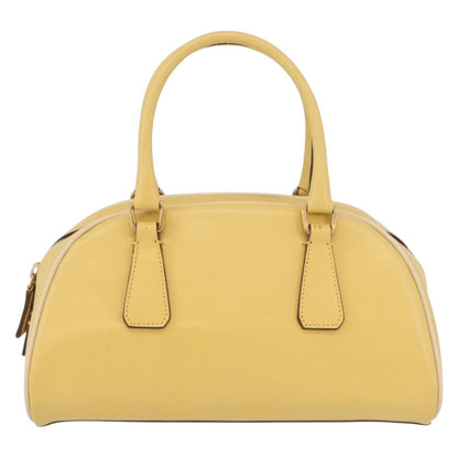 Prada PRADA Hand Bag Leather Yellow Gold Authentic mr2207