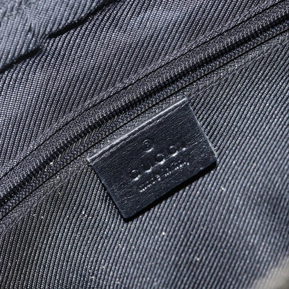 Gucci GUCCI GG Canvas Shoulder Bag Black Silver 001 4302 Authentic 144270