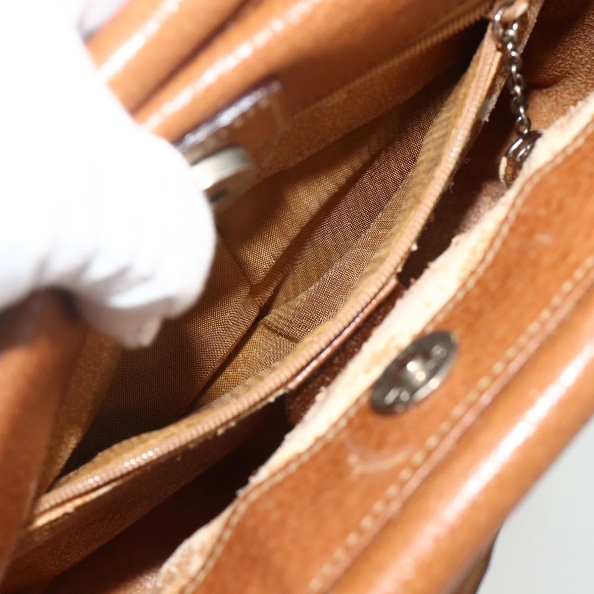 Gucci GUCCI Hand Bag Leather 2way Brown Silver 000 2058 0308 5 Authentic 177030