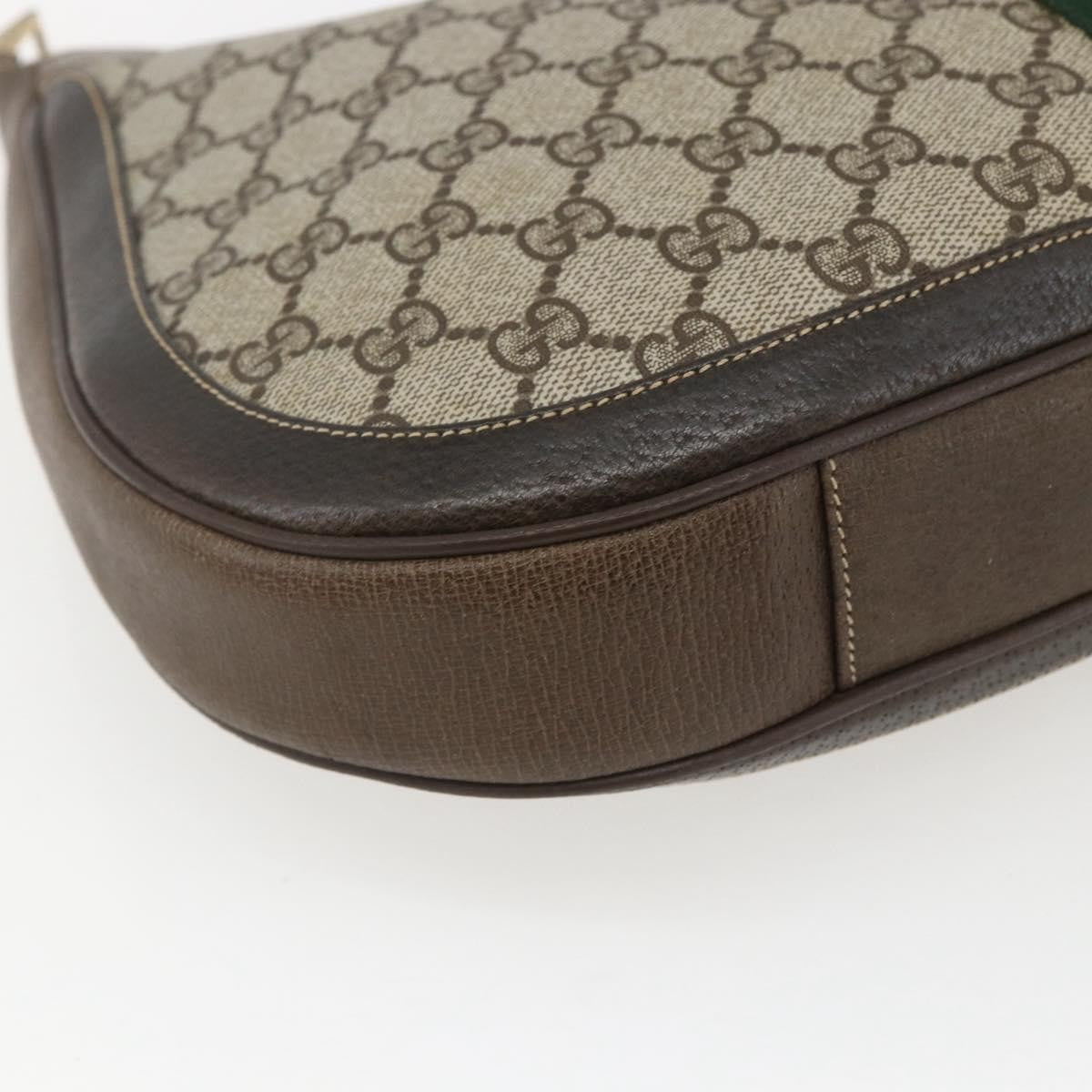 Gucci GUCCI GG Supreme Web Sherry Line Bag PVC Beige Gold 72 001 4467 Authentic 165194