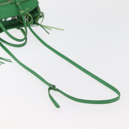 Balenciaga BALENCIAGA The Paper Tote Bag Leather 2way Green Silver 370926 Authentic 179403A