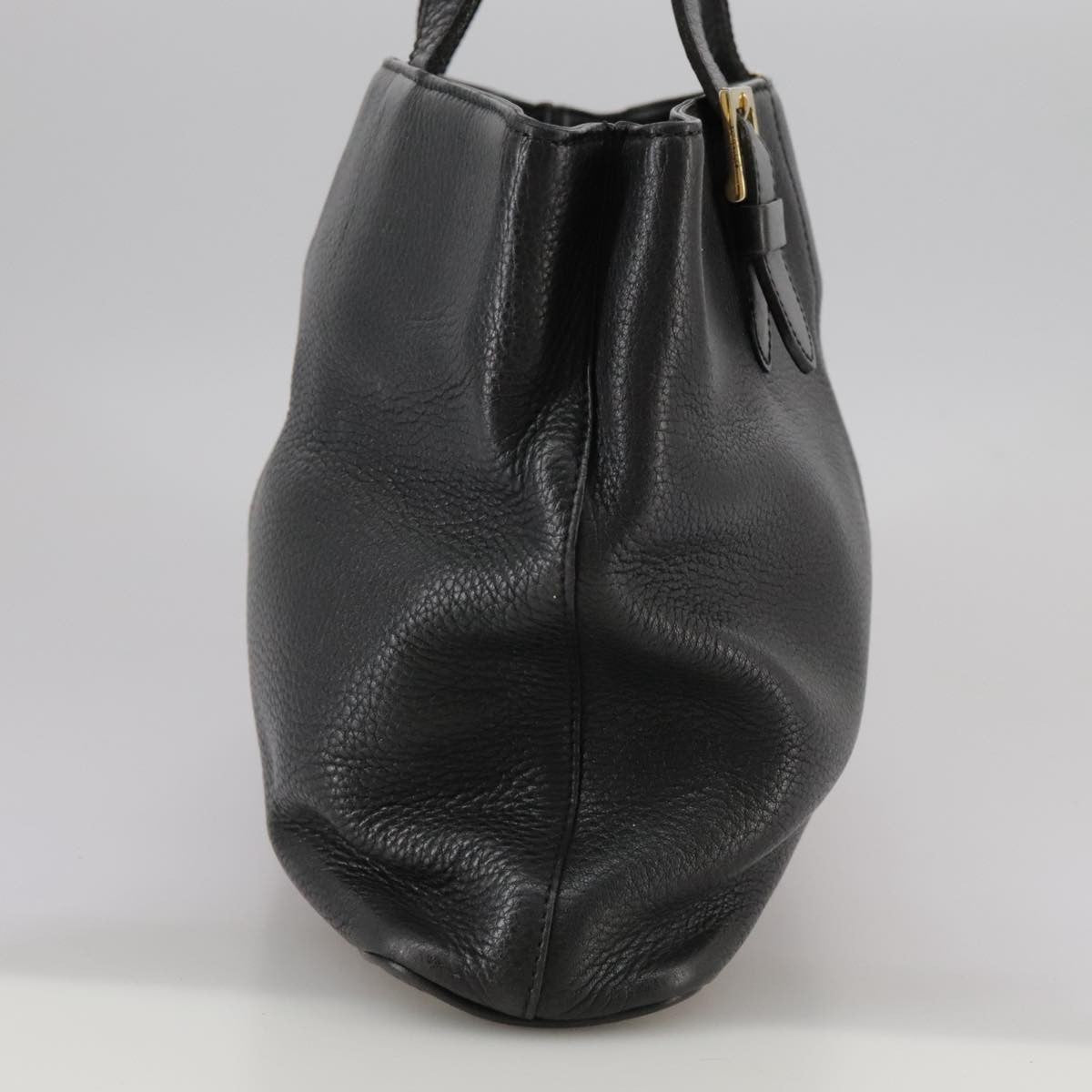 Burberrys Burberrys Hand Bag Leather Black Gold Authentic bs20817