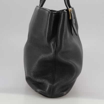 Burberrys Burberrys Hand Bag Leather Black Gold Authentic bs20817