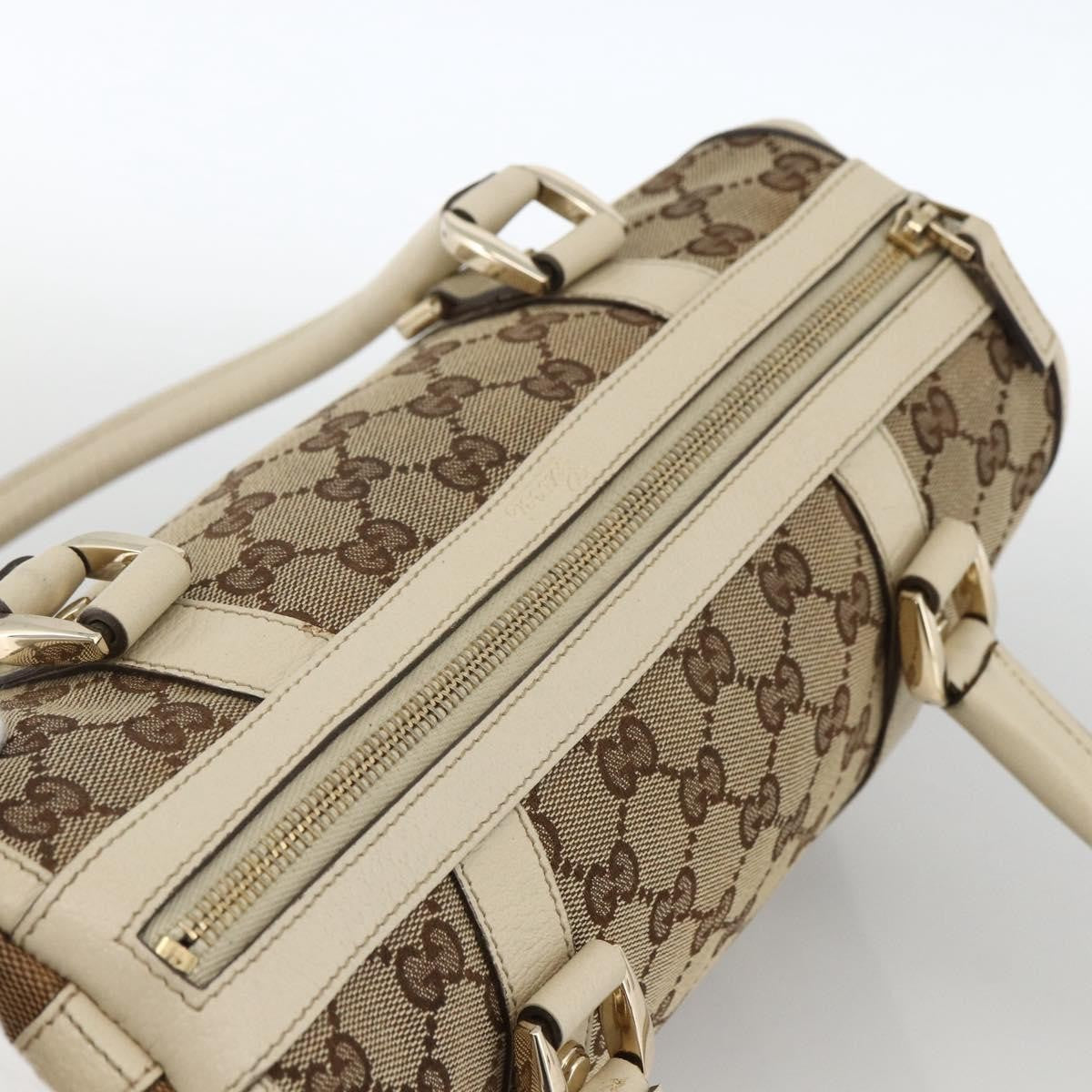 Gucci GUCCI GG Canvas Hand Bag Beige Gold 130942 Authentic BSZ194