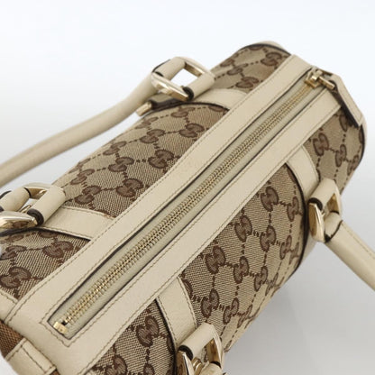 Gucci GUCCI GG Canvas Hand Bag Beige Gold 130942 Authentic BSZ194