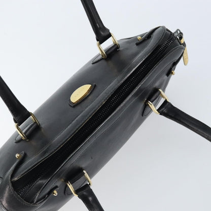 Gucci GUCCI Hand Bag Leather Black Gold Authentic BSZ350