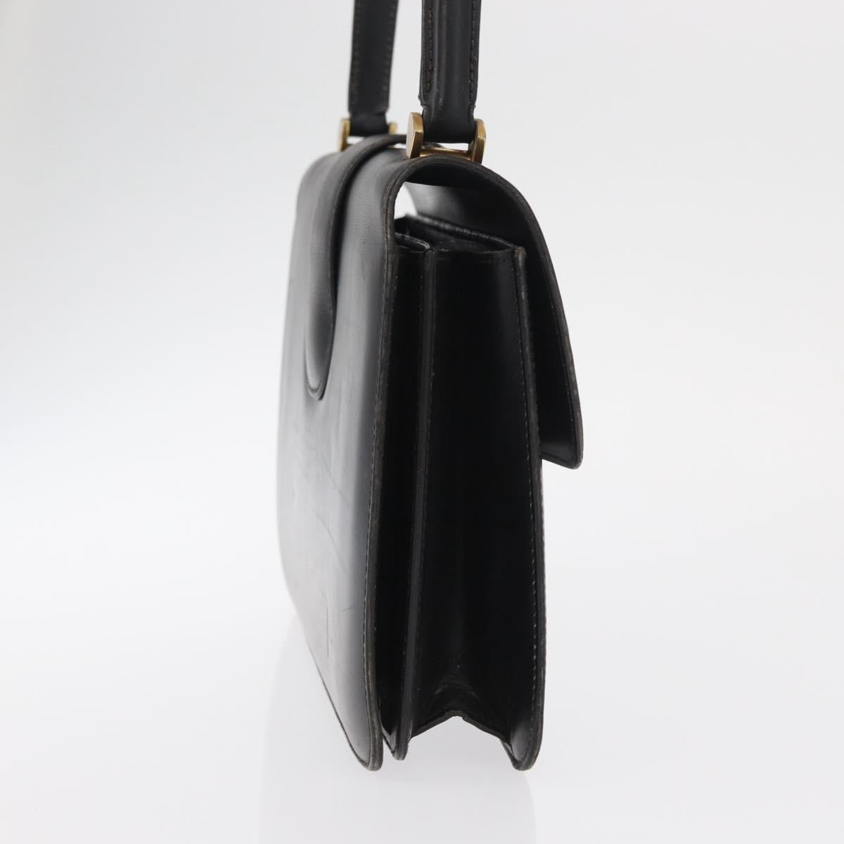 Gucci GUCCI Hand Bag Leather Gold Black Authentic 162764