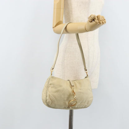 Prada PRADA Shoulder Bag Nylon Beige Gold Authentic LNZ823