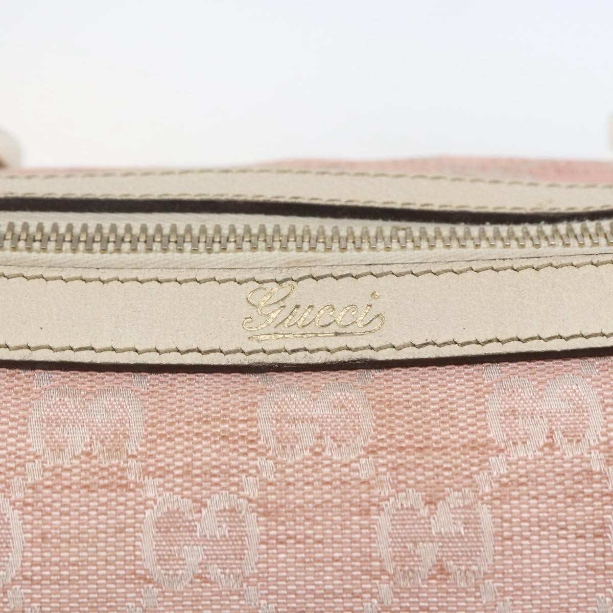 Gucci GUCCI GG Canvas Hand Bag Outlet Pink Gold 130942 Authentic 160602