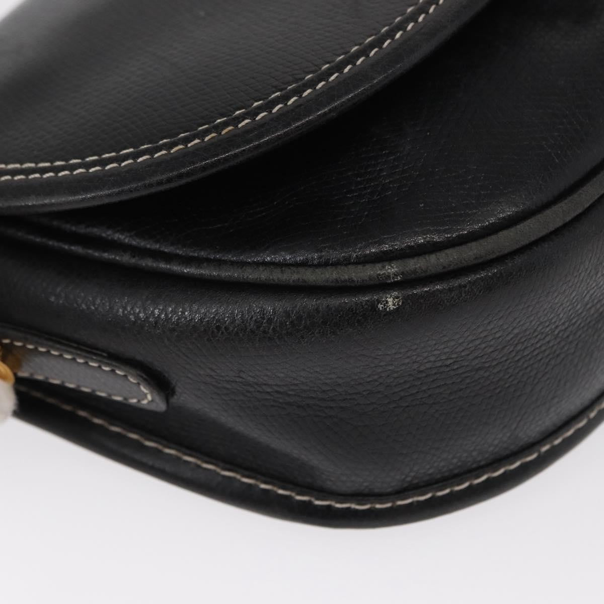 Loewe LOEWE Anagram Shoulder Bag Leather Black Gold Authentic ep12382