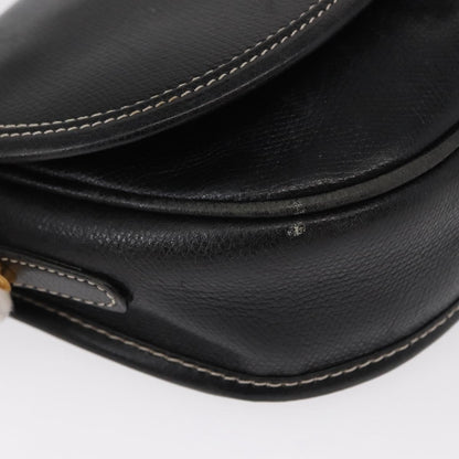 Loewe LOEWE Anagram Shoulder Bag Leather Black Gold Authentic ep12382