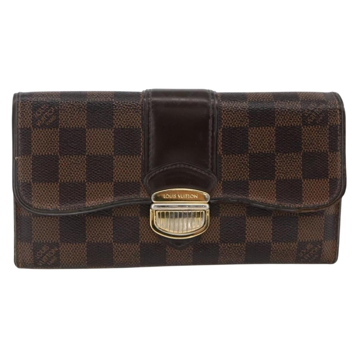Louis Vuitton LOUIS VUITTON Damier Ebene Portefeuille Sistina Long Wallet N61747 Authentic bs34333 Bag