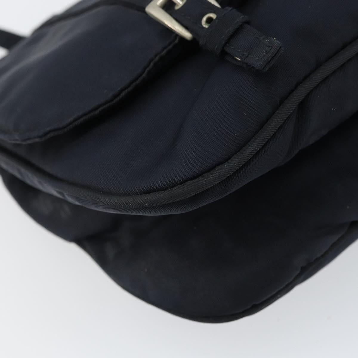 Prada PRADA Shoulder Bag Nylon Navy Silver Authentic 162420