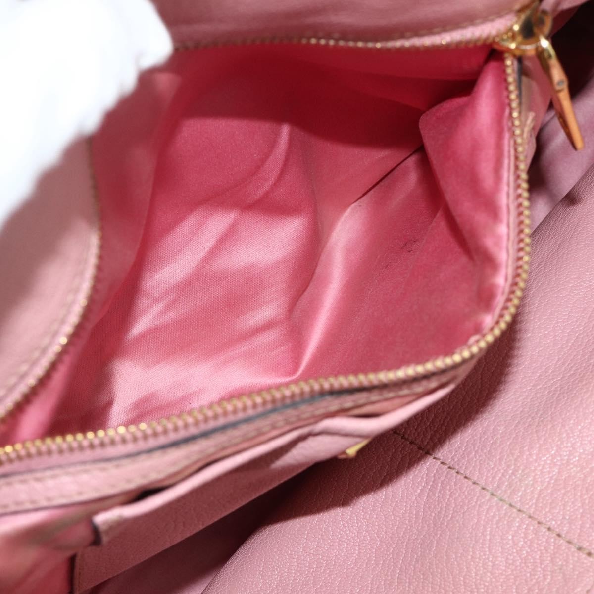 Miu Miu Miu Miu Hand Bag Leather Pink Gold Authentic 180081