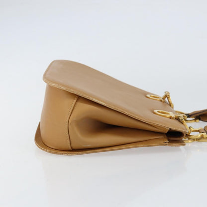 Salvatore Ferragamo Salvatore Ferragamo Gancini Hand Bag Leather Beige Gold Authentic 154675